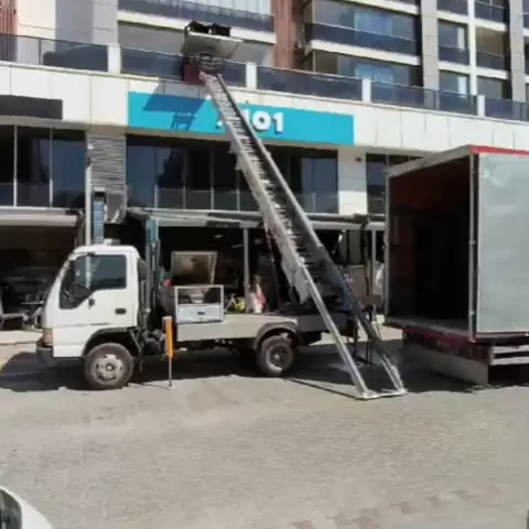 Cephe asansörüyle eşya taşıma videosu